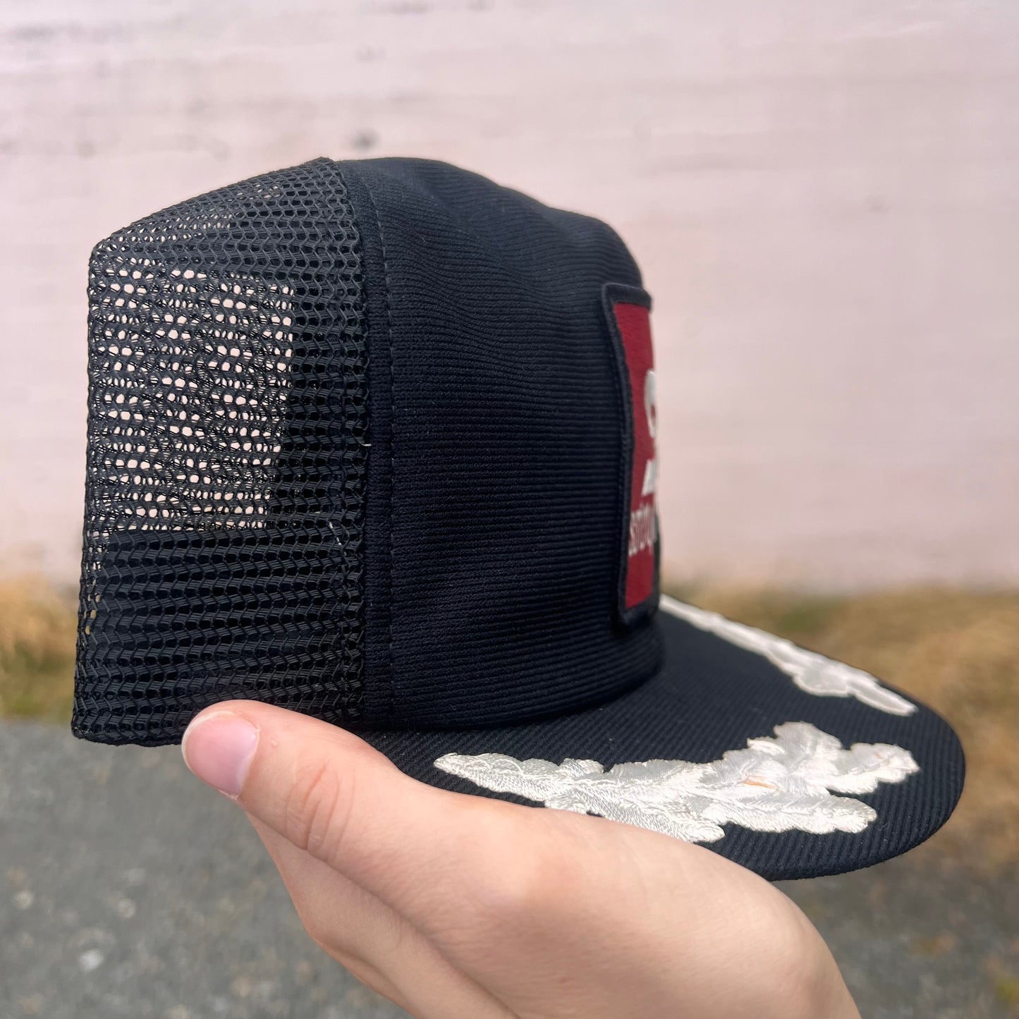 Vintage Safety-Kleen Mesh Snapback Trucker Hat - O/S - Made In USA - Black/Red/Silver