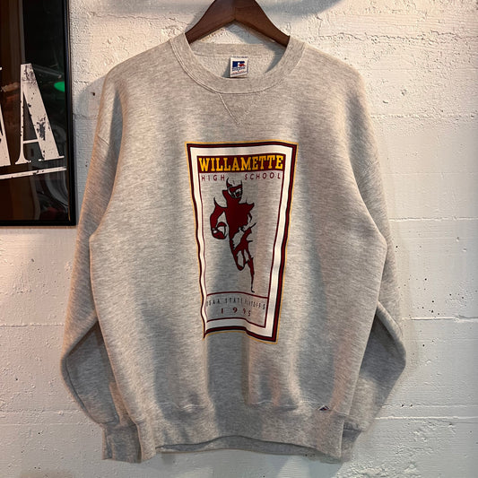 Vintage 90's Russell Athletic 1995 Willamette High School Football Crewneck Sweatshirt - Size Large - Made In USA