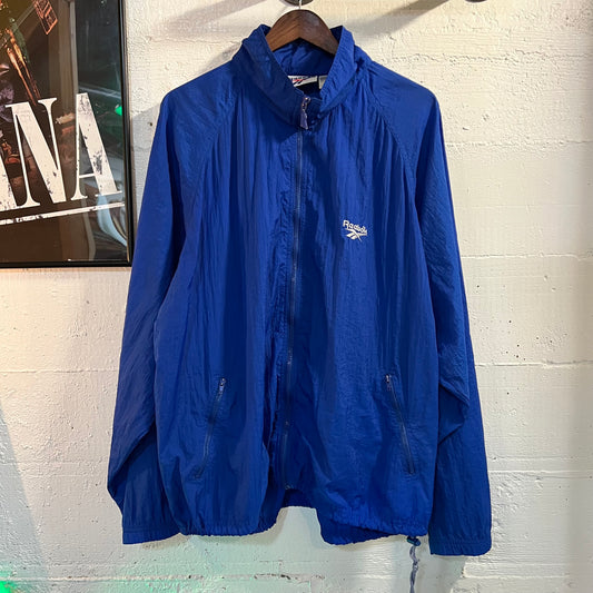 Vintage 90’s Embroidered Reebok Full Zip Windbreaker Jacket - Size Large - Blue/White