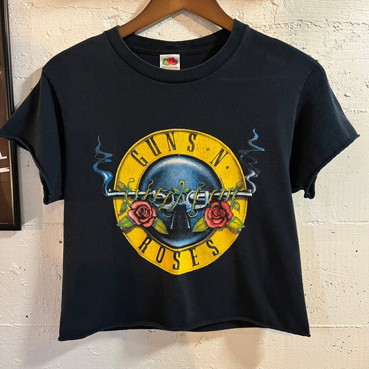 Vintage 2000’s Guns N’ Roses ‘Appetite For Destruction’ Graphic Cropped Baby Tee - Size Small - Black/Multicolor