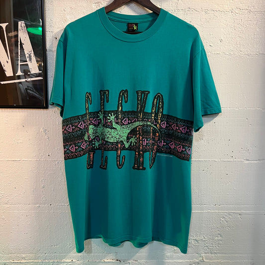Vintage 90's Gecko Hawaii Wraparound Print Graphic T-Shirt - Size Large - Made In USA