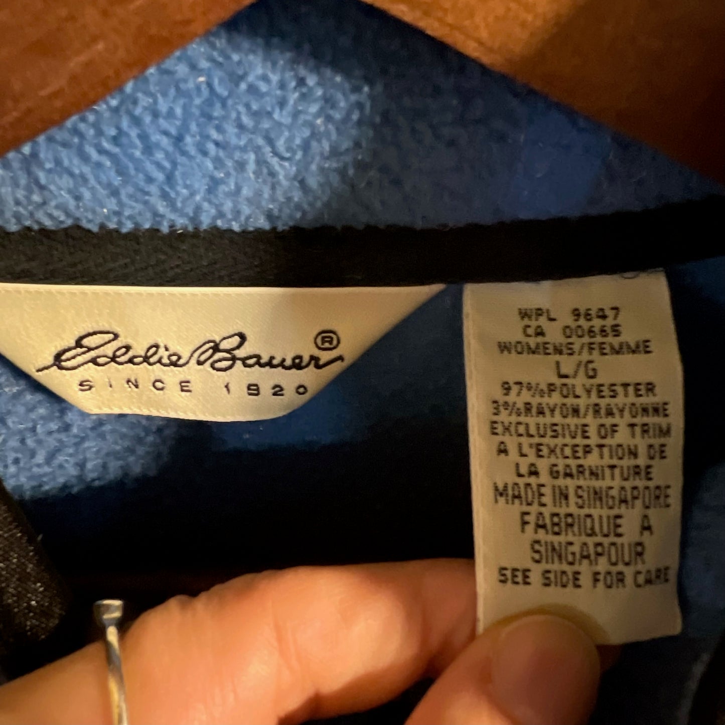 Vintage 90's/00's Eddie Bauer Pullover Quarter Zip Fleece Jacket - Size Large - Sky Blue