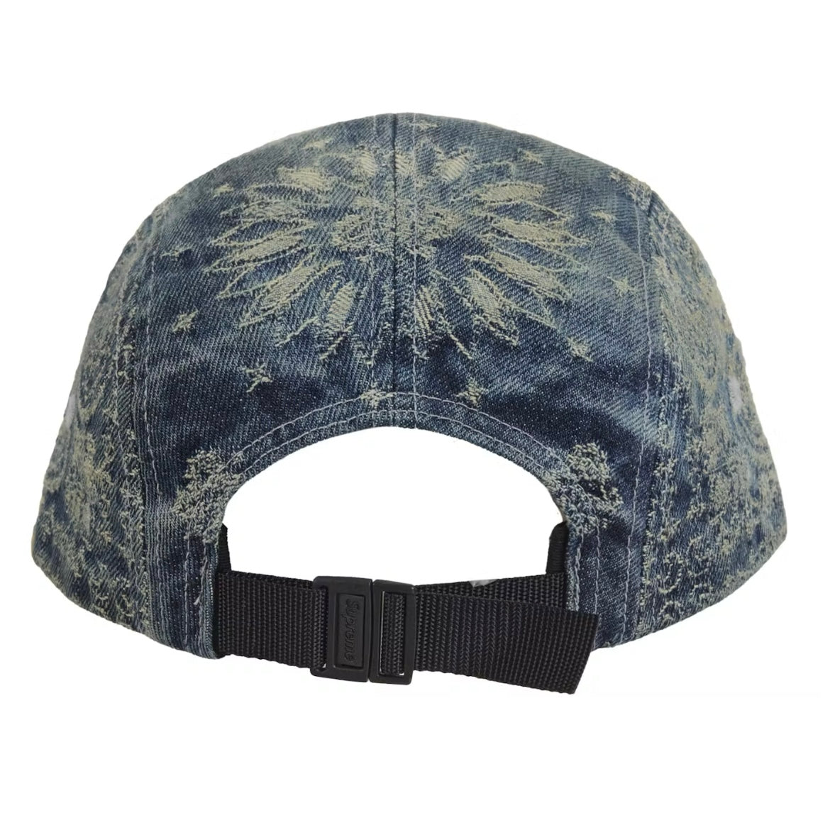 *New* Supreme Jacquard Denim Bandana Camp Cap - O/S - Dirty Indigo - Made In USA - SS25