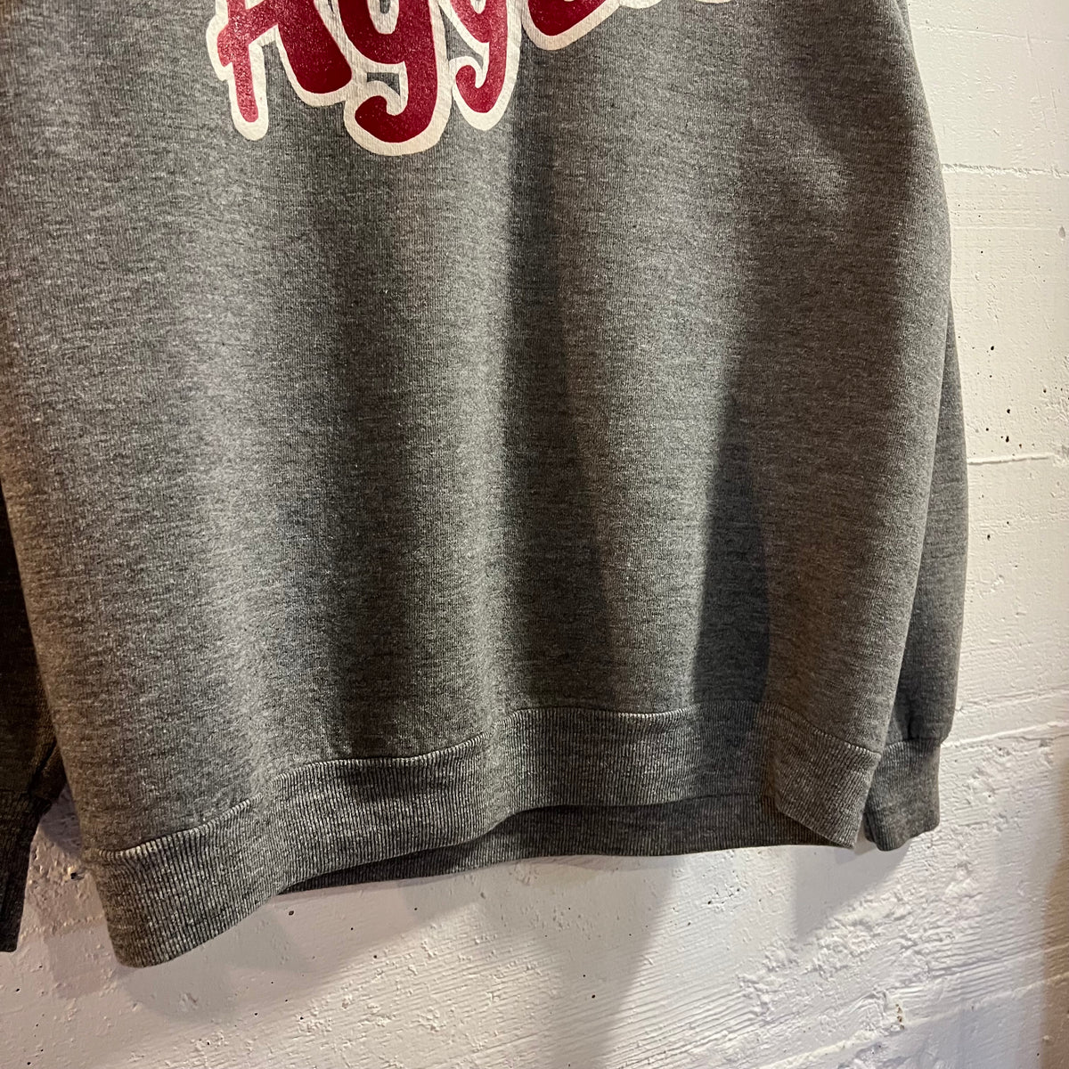 Vintage 80’s Dickies Aggies #22 Raglan Sleeve Crewneck Sweatshirt - Size Large - Made In USA - Grey/White/Red