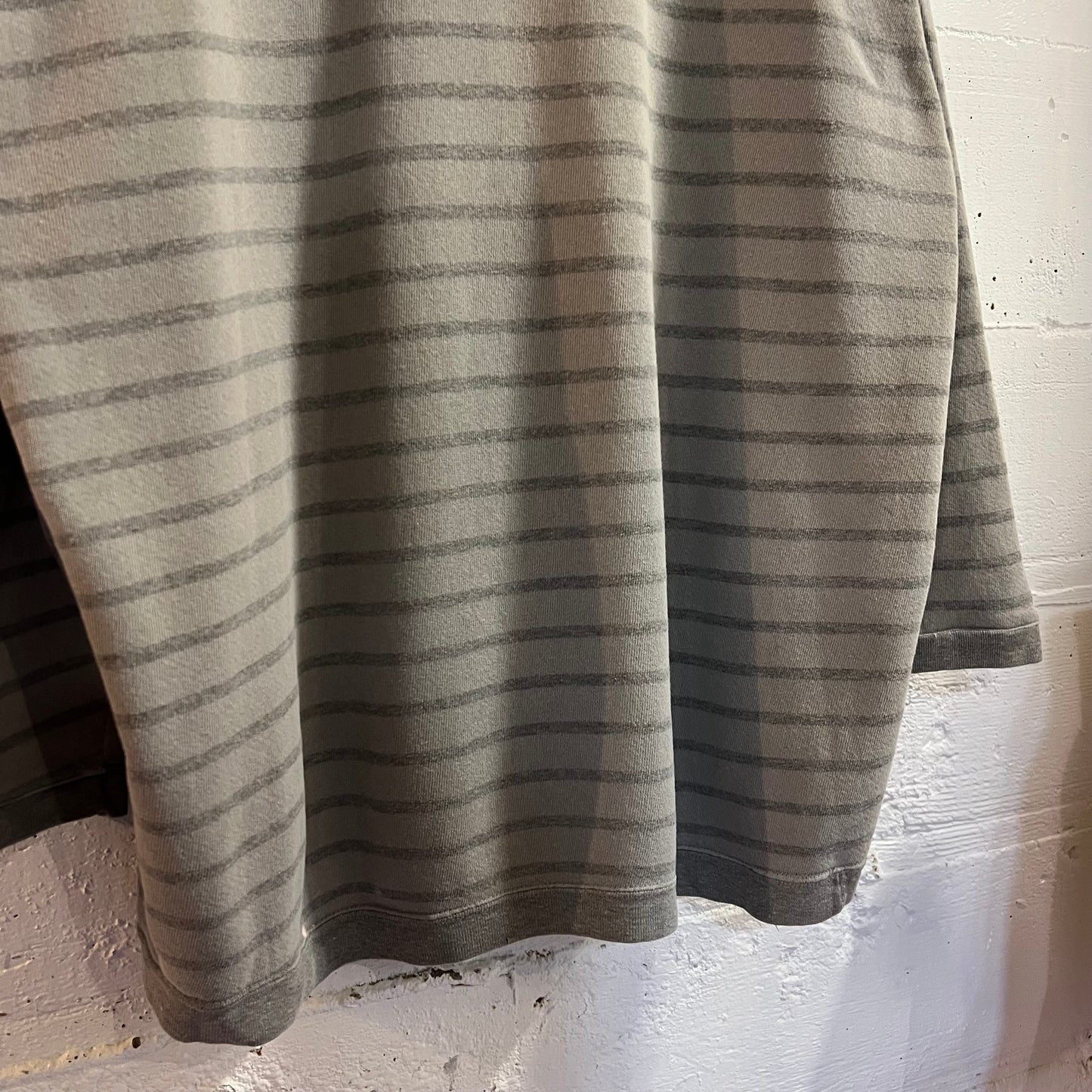 Vintage Distressed Disney Donald Duck Striped Mock Neck Crewneck Sweatshirt - Size XL/XXL - Made In USA - Grey/Multi