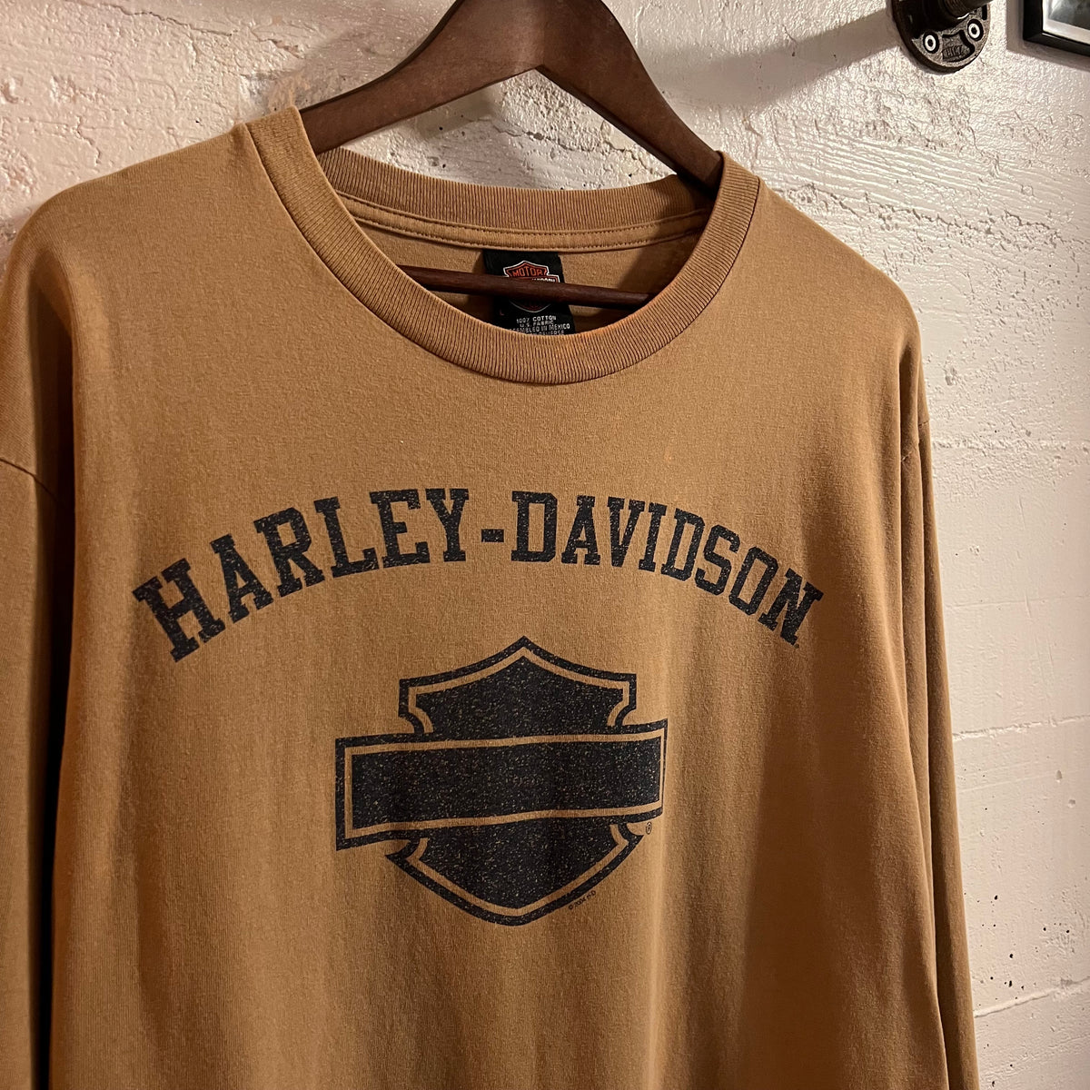 Vintage 2004 Harley Davidson ‘Riders’ Birmingham, Alabama Long Sleeve T-Shirt - Size Large - Tan/Grey