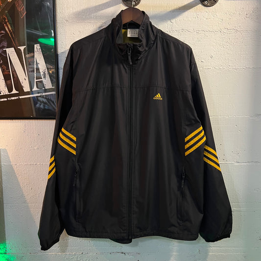 Vintage 2003 Adidas Embroidered Full Zip Windbreaker Jacket - Size Large - Navy/Yellow