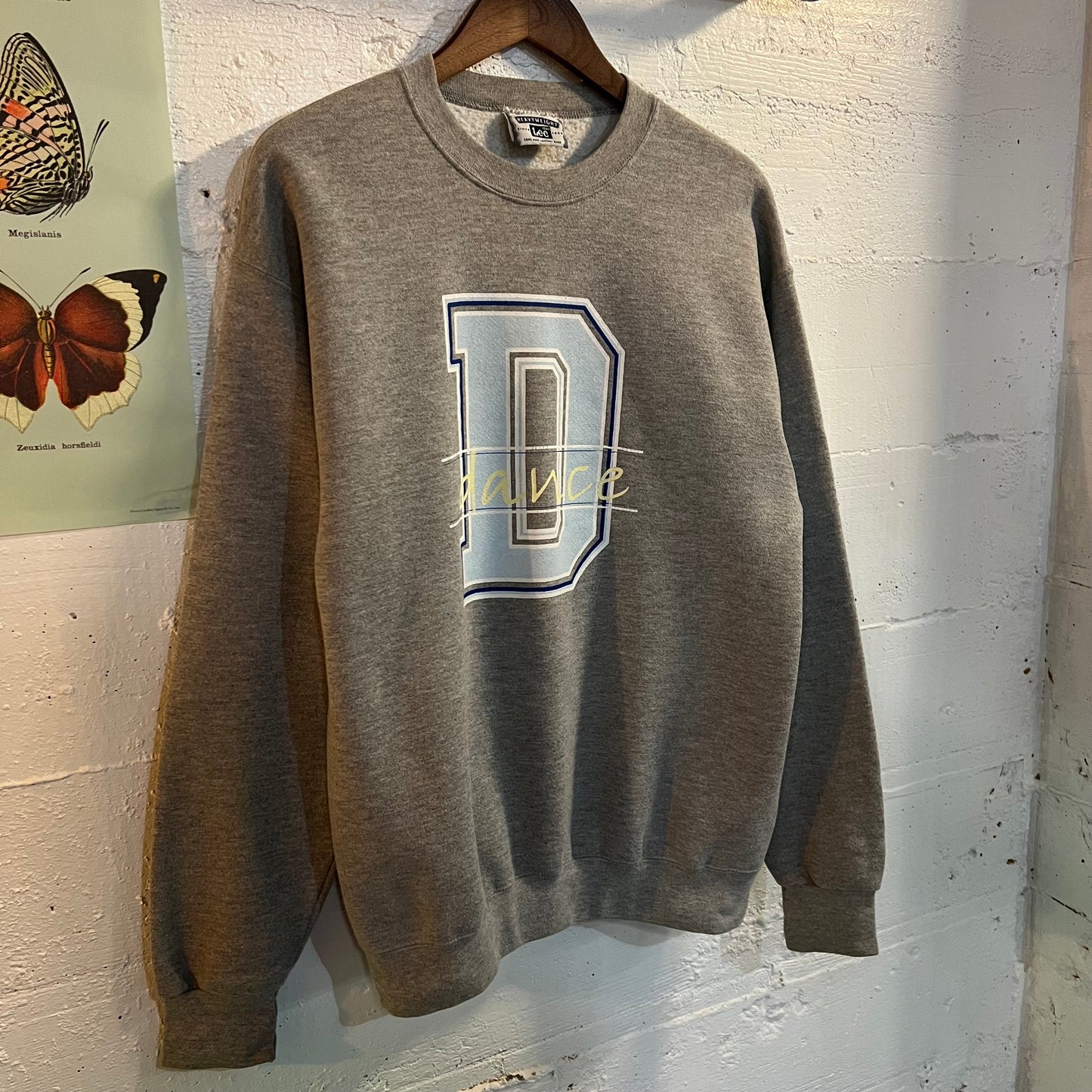 Vintage 90's Lee Dance Grey Crewneck Sweatshirt - Size Large - Made In USA