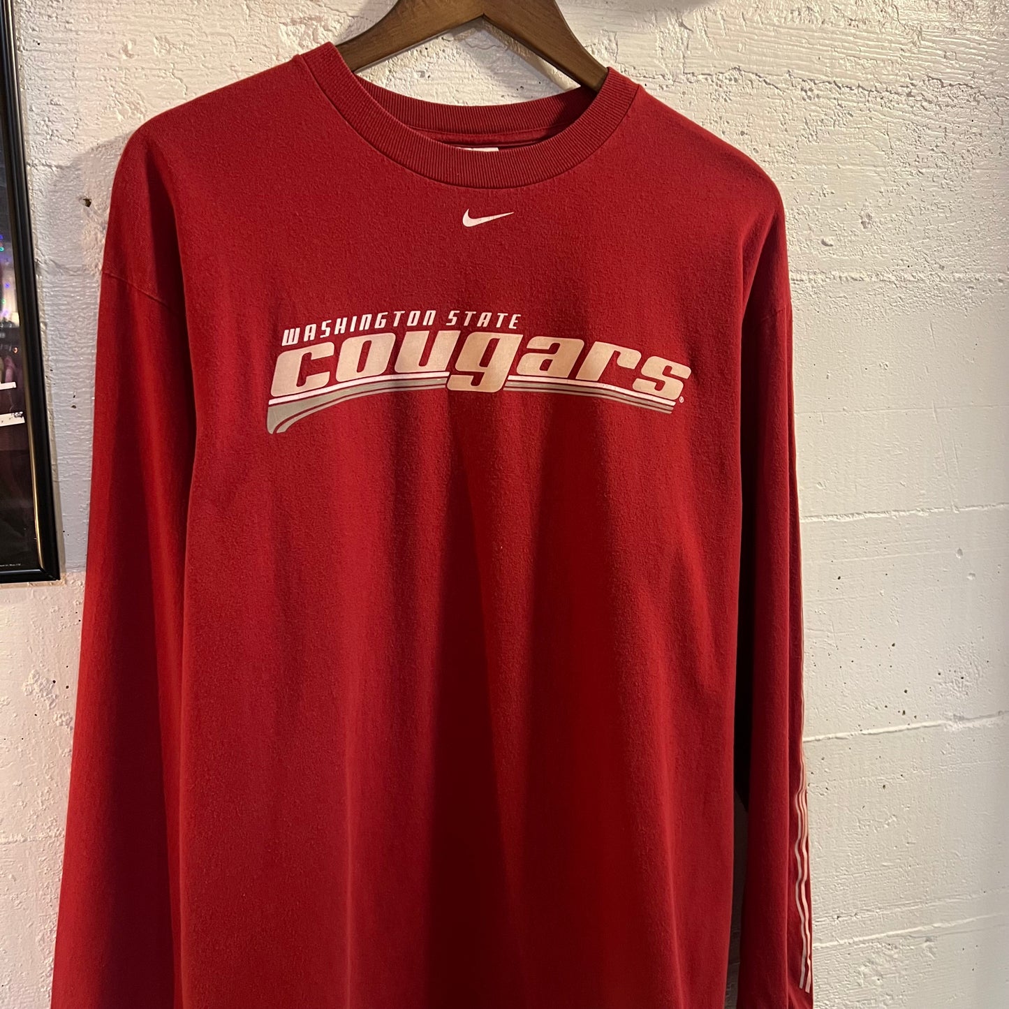 Vintage Nike Team Washington State Cougars Long Sleeve T-Shirt - Size Medium - Maroon/Multi