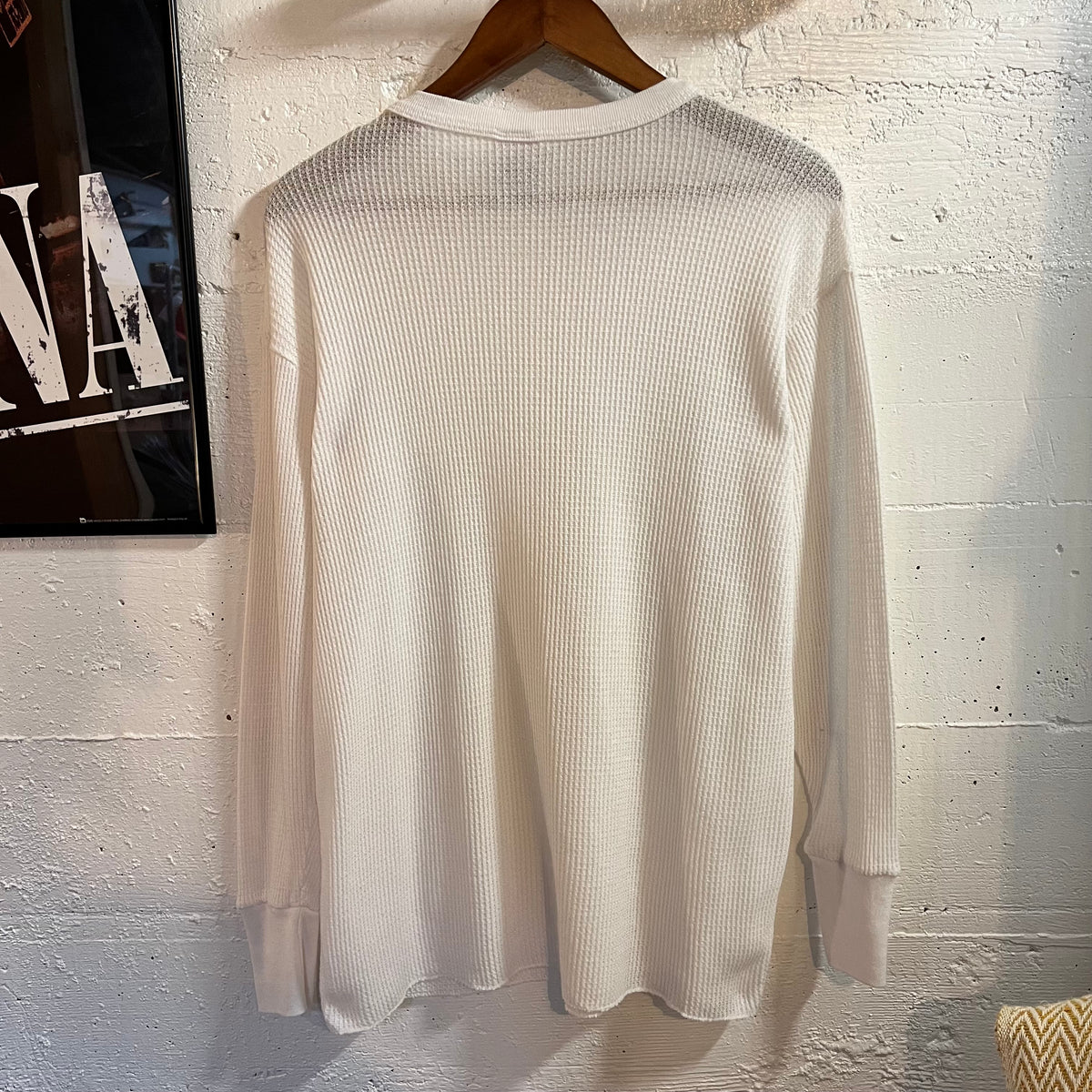 Vintage 80’s Winter Warm-Ups By Big Yank Waffle Knit Long Sleeve Thermal Shirt - Size XL - White