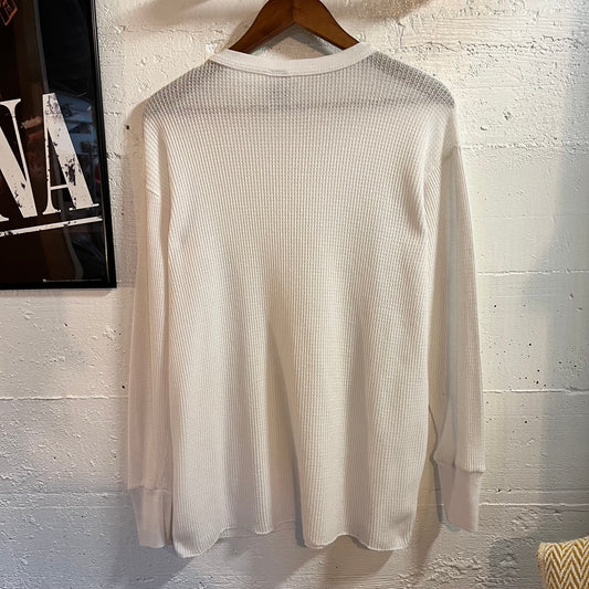 Vintage 80’s Winter Warm-Ups By Big Yank Waffle Knit Long Sleeve Thermal Shirt - Size XL - White
