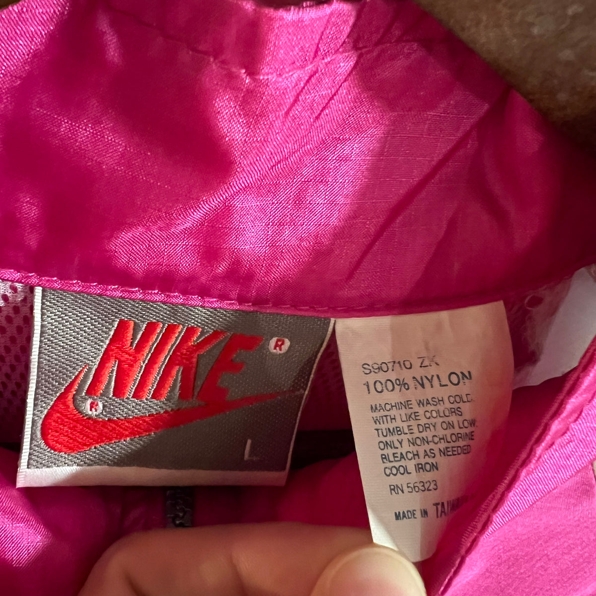 Vintage 90's Nike Cycling Half Zip Windbreaker Jacket - Size Large - Turquoise/Fuschia