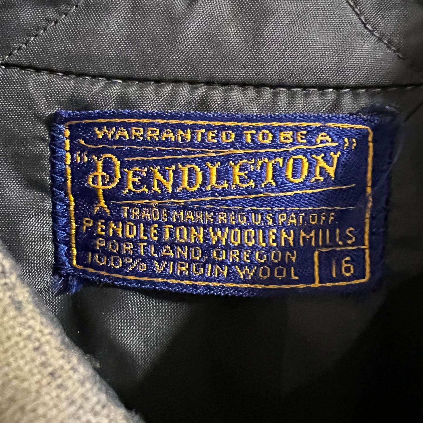 True Vintage 1950's Pendleton Wool Shadow Plaid Field Shirt - Size 16 (M/L) - Made In USA - Yellow/Gray - 100% Virgin Wool
