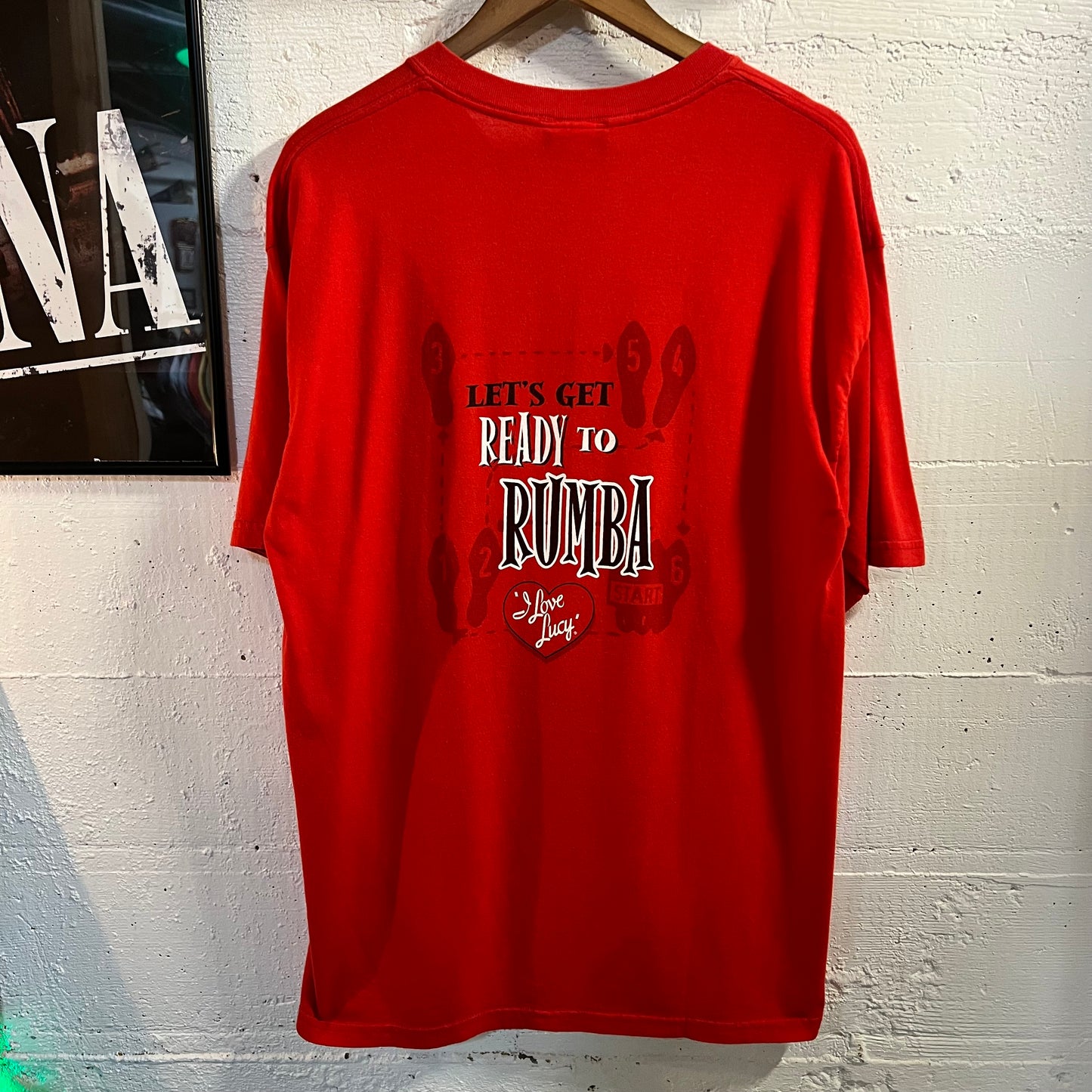 Vintage I Love Lucy Rumba Graphic T-Shirt - Size Large - Red