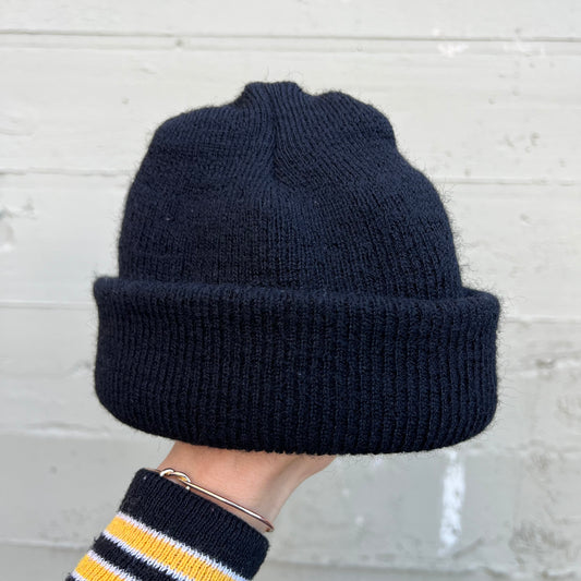 2000's U.S. Navy Wool Knitted Watch Cap Beanie - One Size - Made In USA - SPE1C1-14-D-N004 - Black