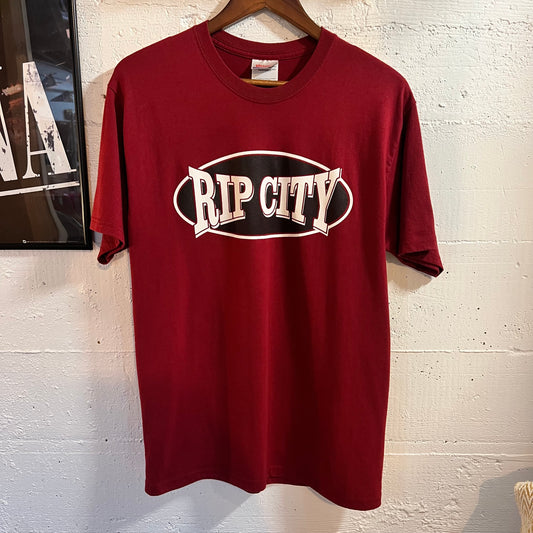 Vintage 90’s Rip City Portland Trailblazers Basketball Graphic T-Shirt - Size Medium - Maroon/Black/White
