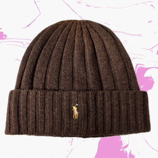 *New* Polo Ralph Lauren Knitted Wool Winter Beanie - O/S - Brown