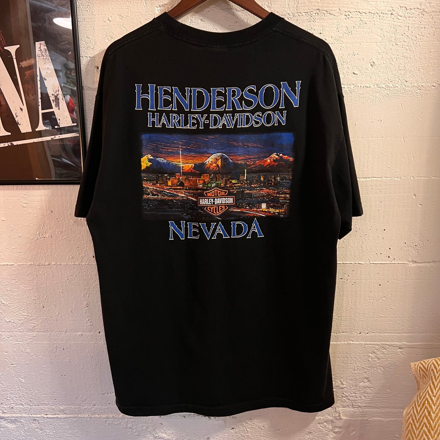 Vintage 2000’s Harley Davidson Henderson, Nevada Cityscape Graphic T-Shirt - Size XL - Black/Multi
