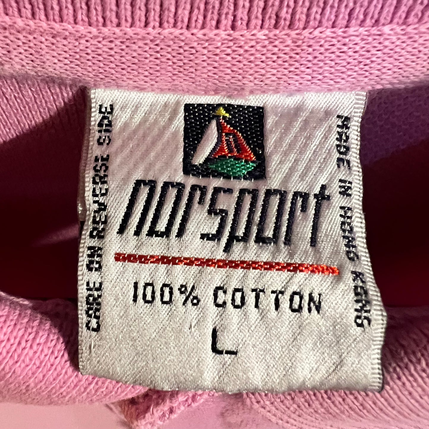 Vintage Norsport Polo Short Sleeve Shirt - Size Large - Pink