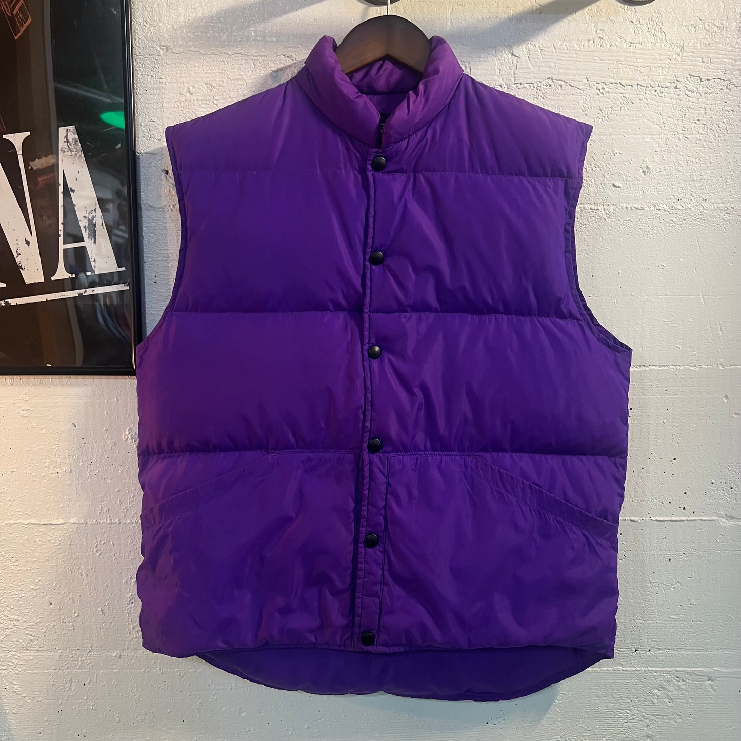 Vintage 90's Lands' End Goose Down Puffer Vest - Size Medium - Purple