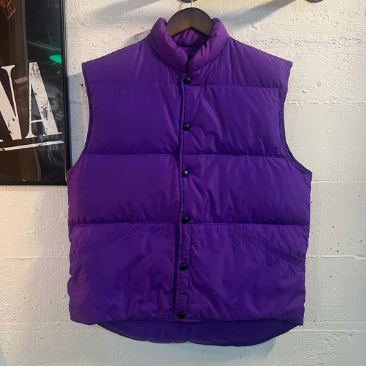 Vintage 90's Lands' End Goose Down Puffer Vest - Size Medium - Purple