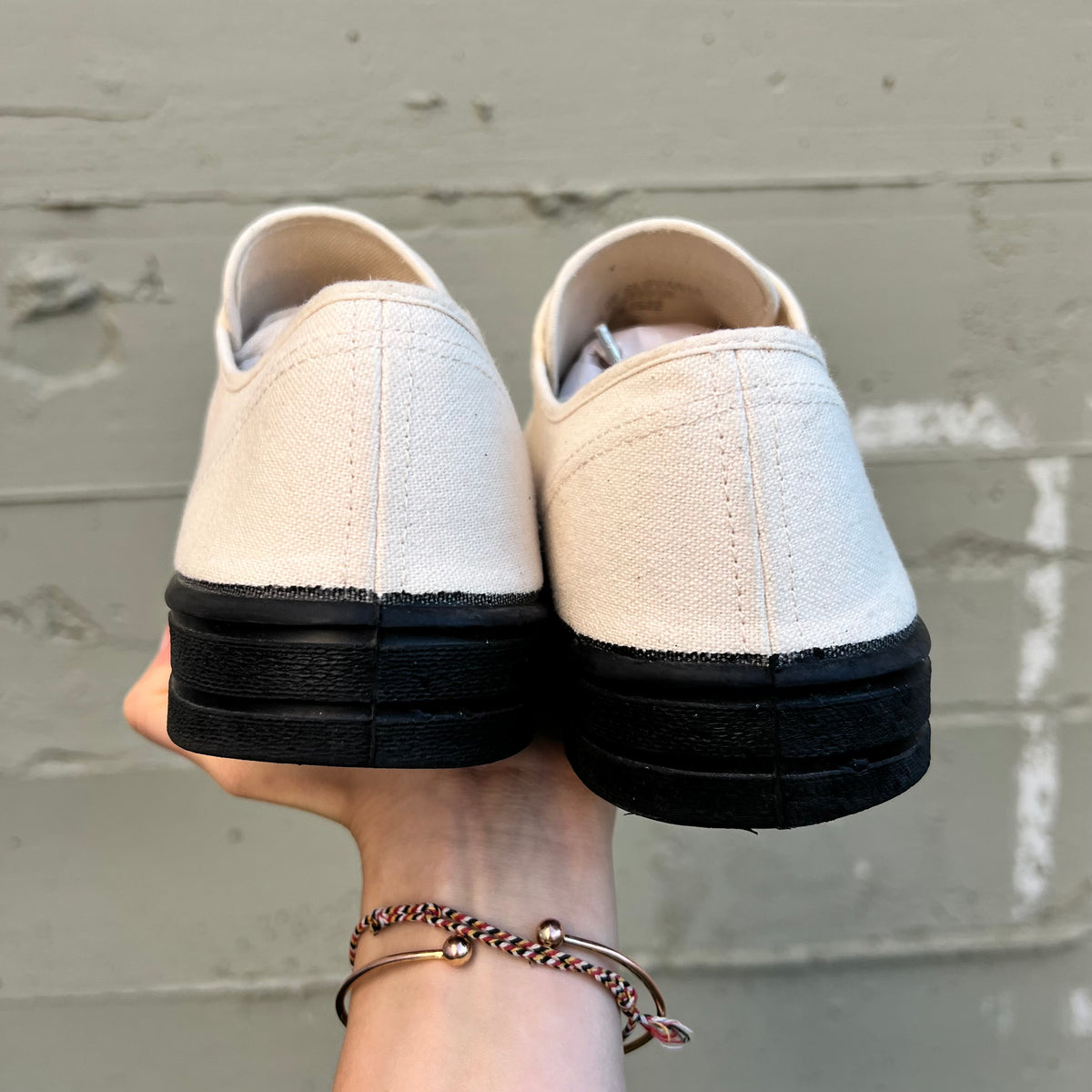 *Pre-Owned* U.S. Rubber Company Military Low Top Shoe - Size 46 (US 12) - Off-White/Black