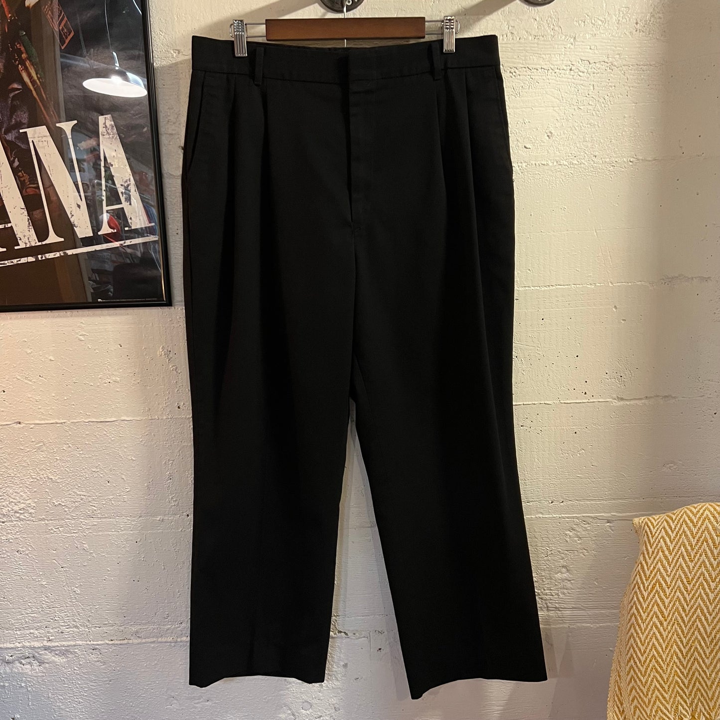 Vintage 90's Budweiser Bud Racing Embroidered Pleated Trousers - Size (38) 34"x26.5" - Made In USA  - Black