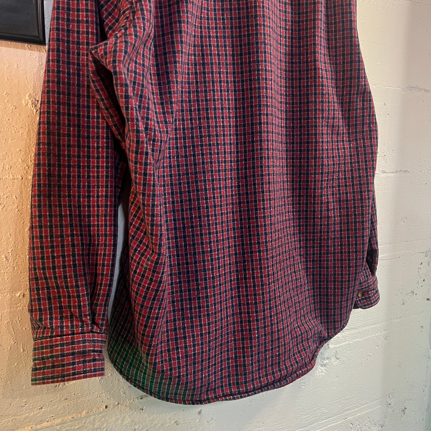 Vintage L.L. Bean Fleece Lined Plaid Flannel Shirt Jacket - Size Large - Made In USA - Red/Blue