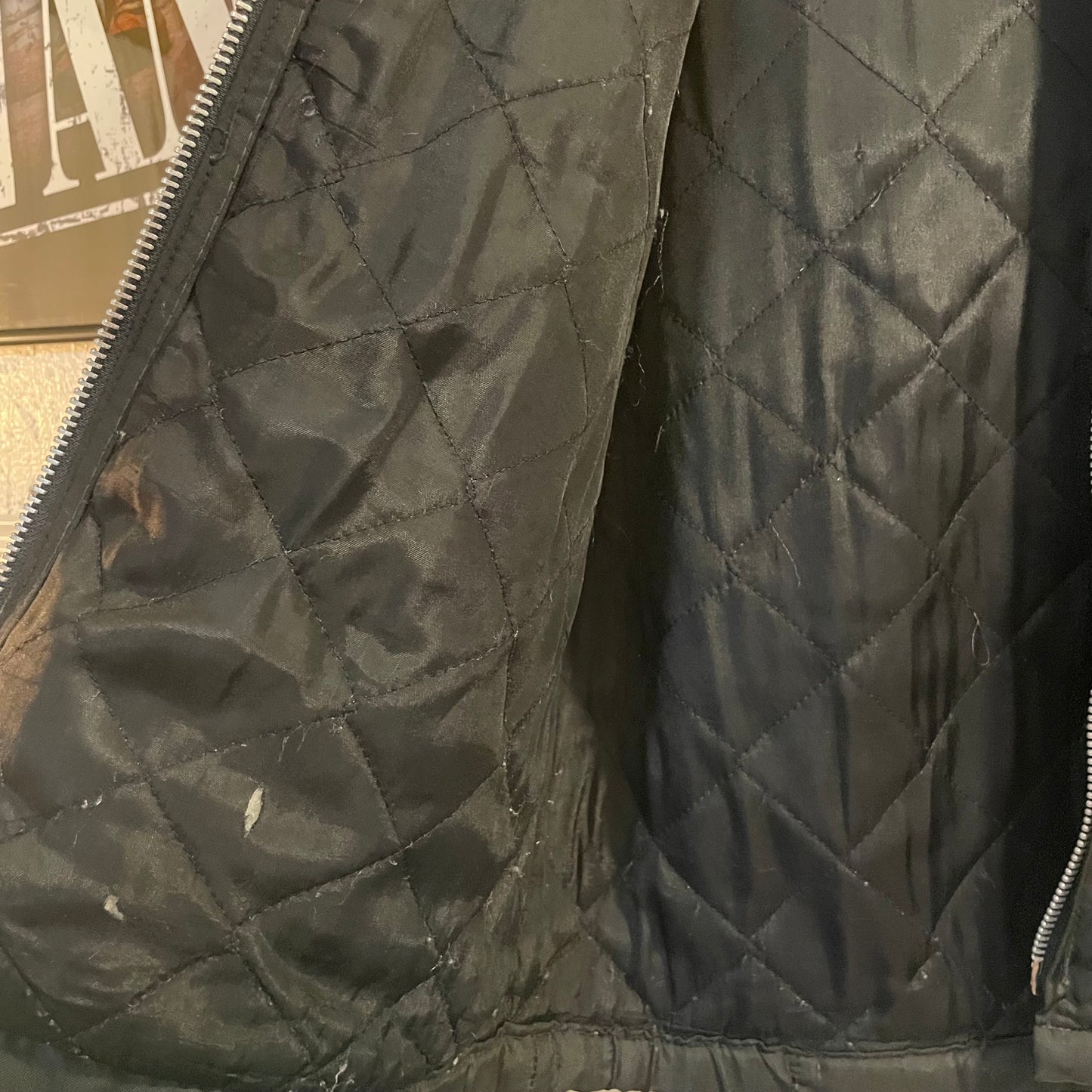 True Vintage 1970's U.S. Divers Aqua Lung Scuba Bomber Jacket With Intarsia Sleeves - Size Small - Made In USA - Black/Yellow