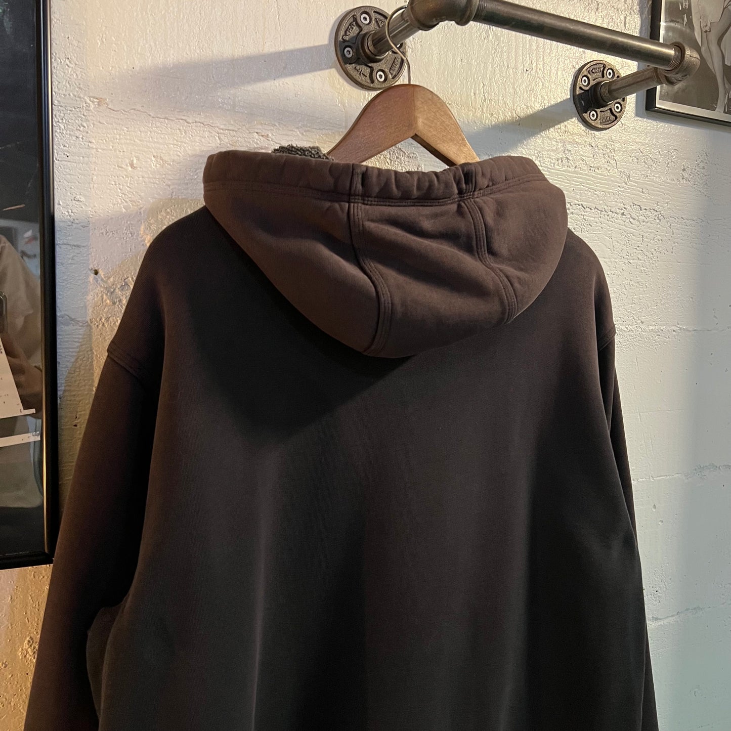 Vintage L.L.Bean Heavyweight Thermal Lined Zip Up Hoodie Sweatshirt - Size Large - Faded Black