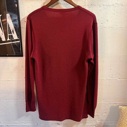 Vintage 80’s St.John’s Bay Waffle Knit Long Sleeve Thermal Shirt - Size XL - Made In USA - Maroon