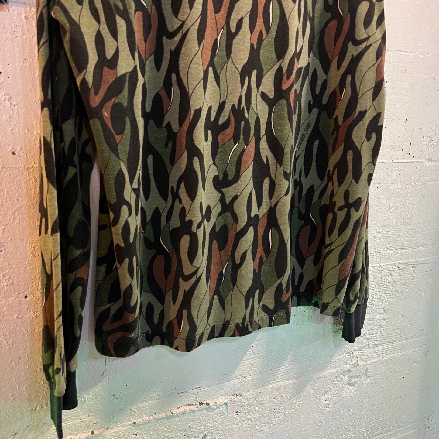 Vintage 1980's Shadow Camo By Jim Teeny Single Stitch Long Sleeve Pocket T-Shirt - Size XL - Made In USA