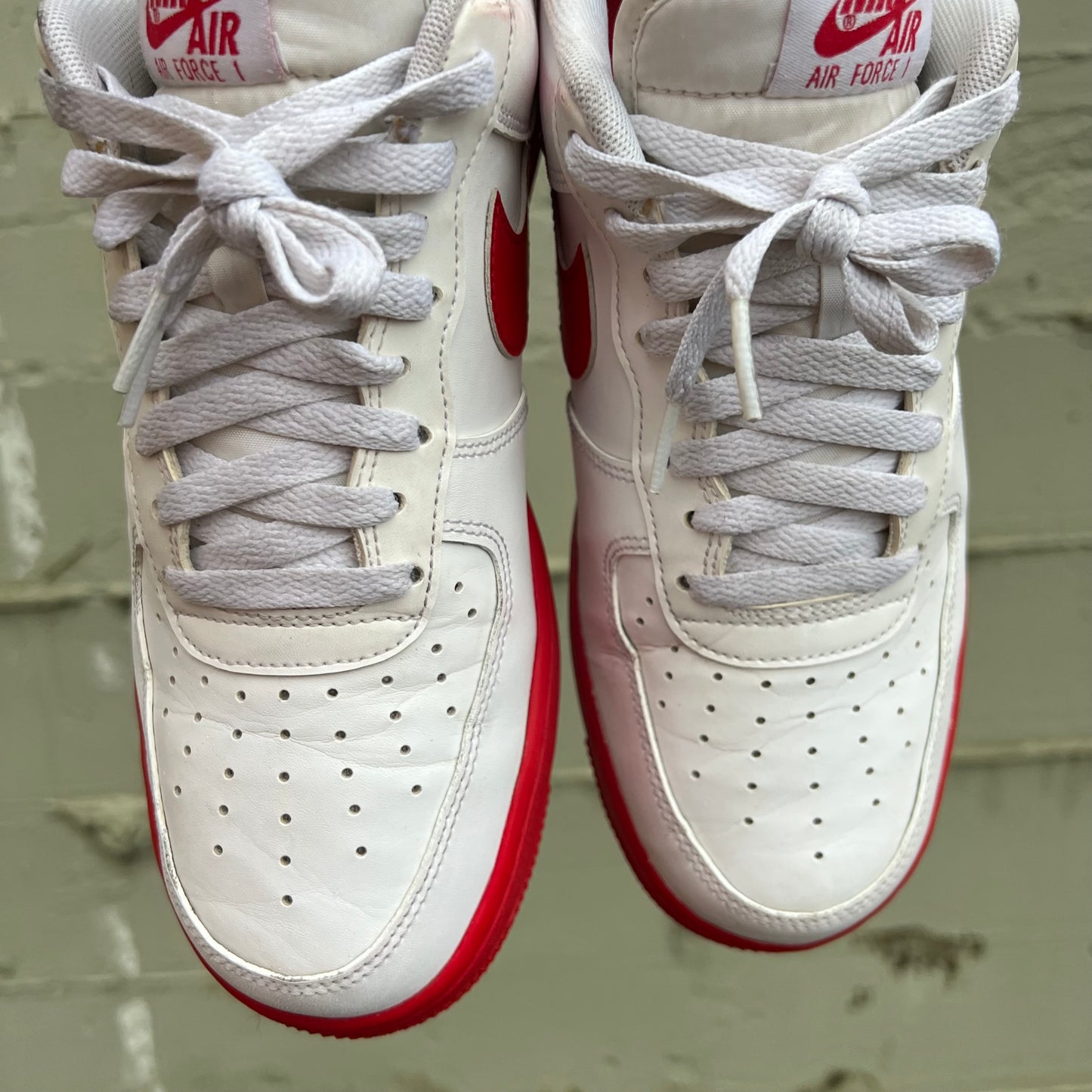 *Pre-Owned* Nike Air Force 1 Low 'White/Red Midsole' (2020)- Size 9.5M/11W - White/University Red-White - CK7663-102