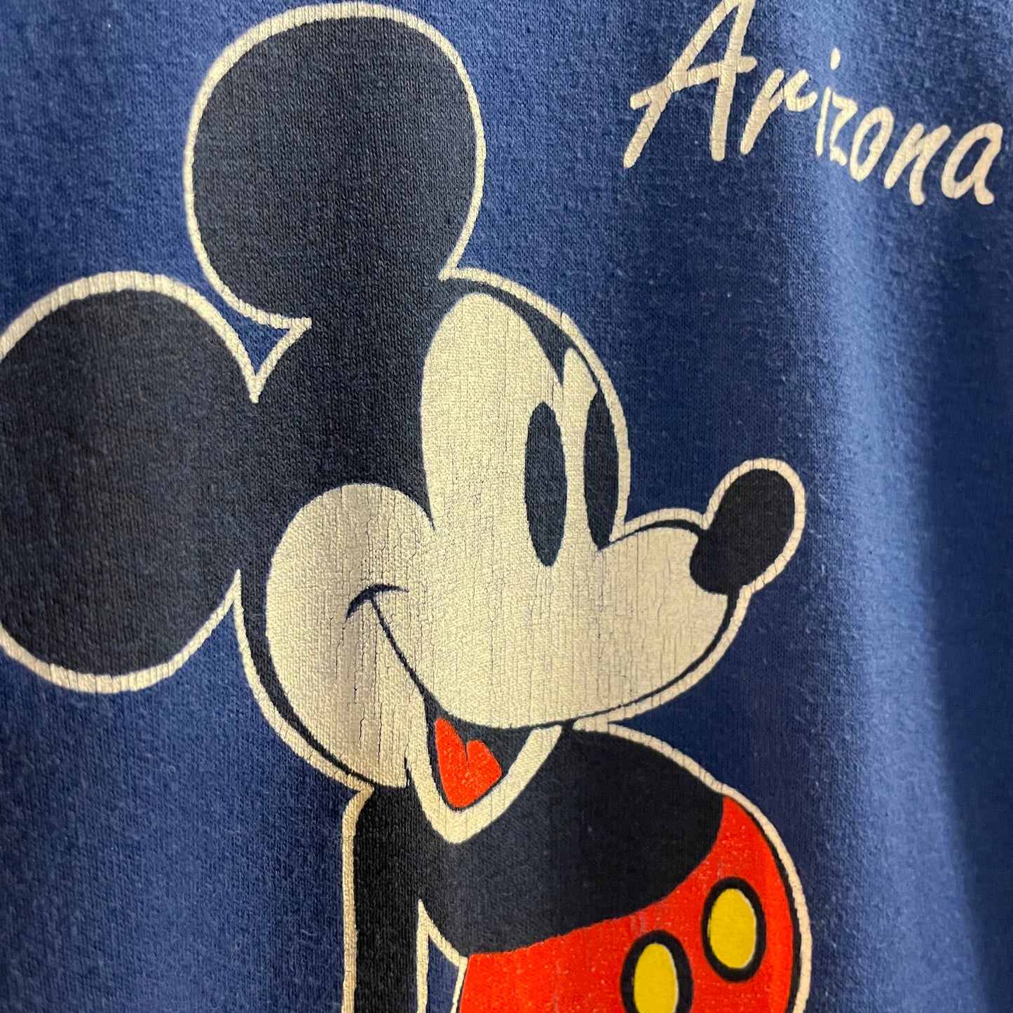 Vintage 1980's Mickey Mouse Walt Disney Company 'Arizona' Souvenir Single Stitch Baby T-Shirt - Size Youth Medium - Made In USA - Blue