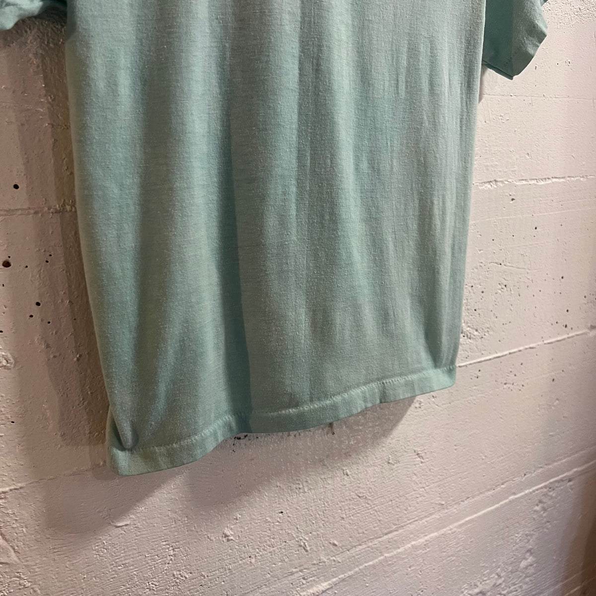 Vintage Distressed 80’s Surfing Single Stitch Graphic Baby T-Shirt - Size Youth Medium - Made In USA - Baby Blue/Multi
