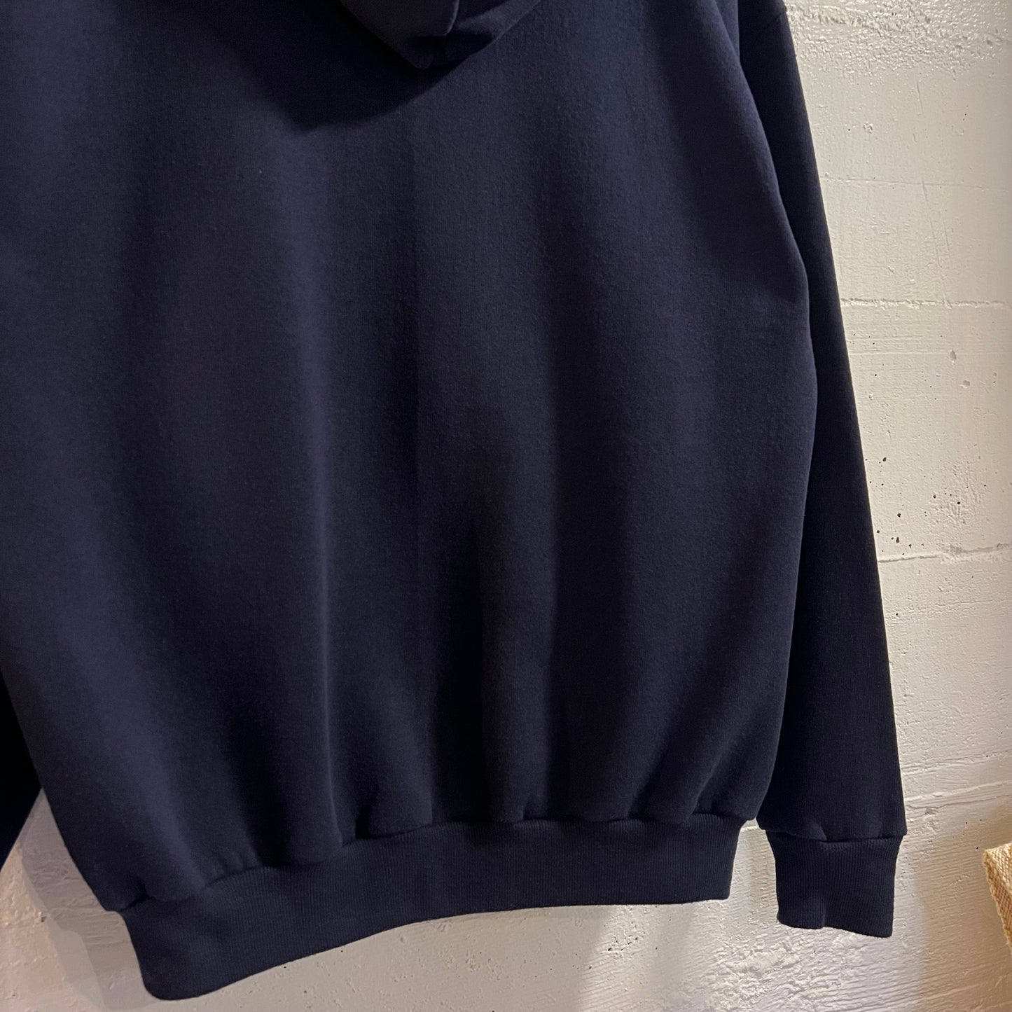 Vintage 80’s Jerzees ‘First Place’ Full Zip Hoodie Sweatshirt - Size Large - Made In USA - Navy
