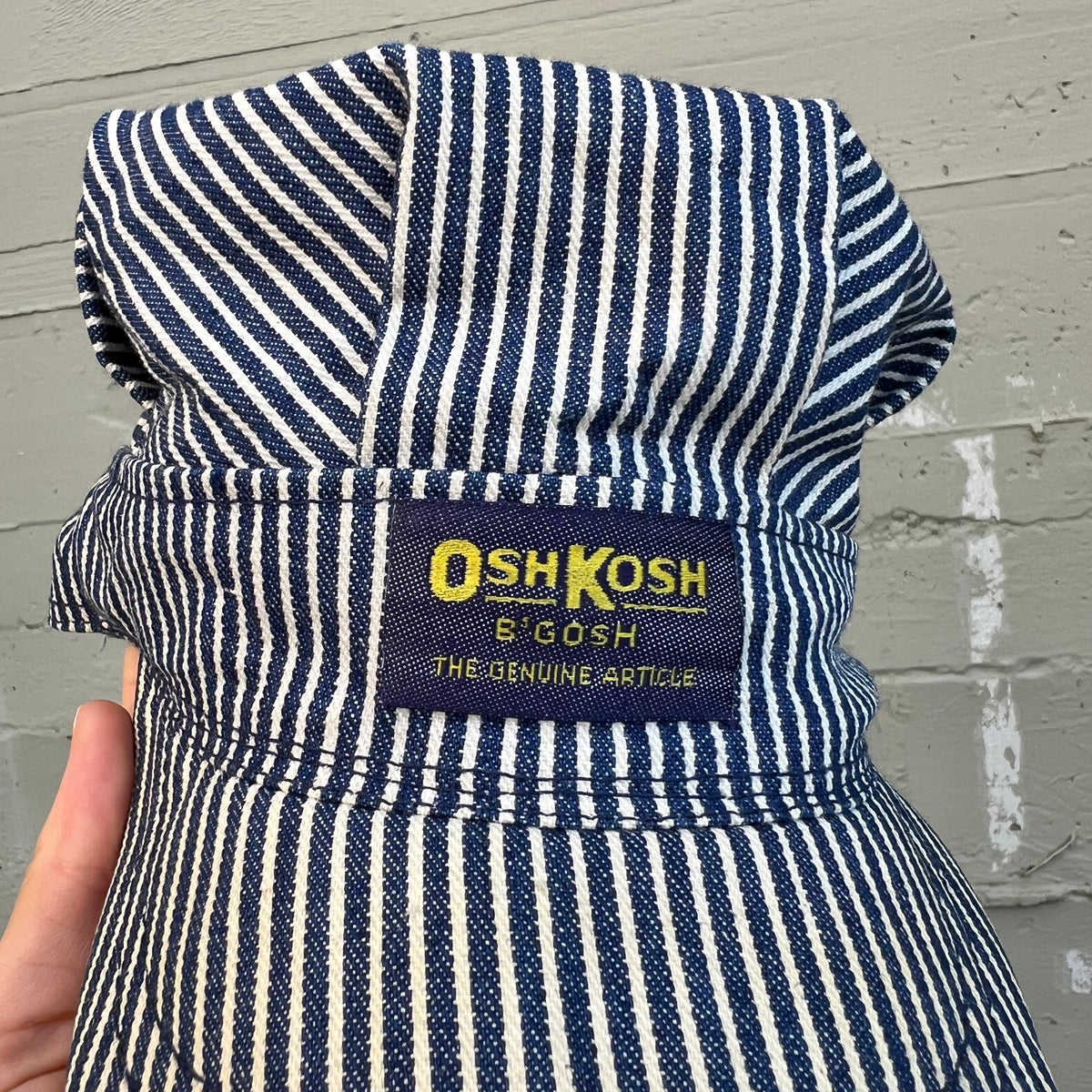 True Vintage 1970's Osh Kosh B'Gosh Hickory Stripe Railroad Engineer Adjustable Cap - O/S - Made In USA