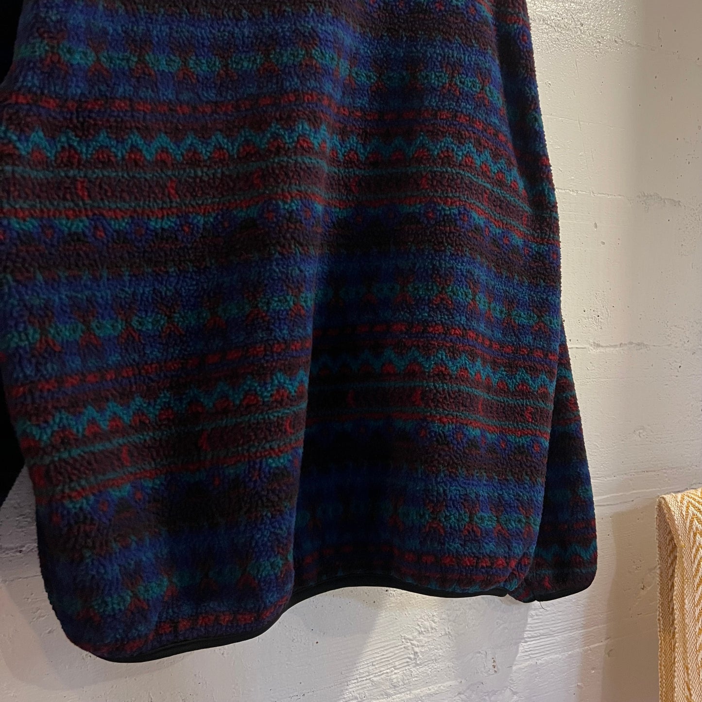 Vintage 90’s St. John’s Bay Full-Zip Aztec Patterned Fleece Jacket - Size XL - Blue/Turquoise/Red/Black