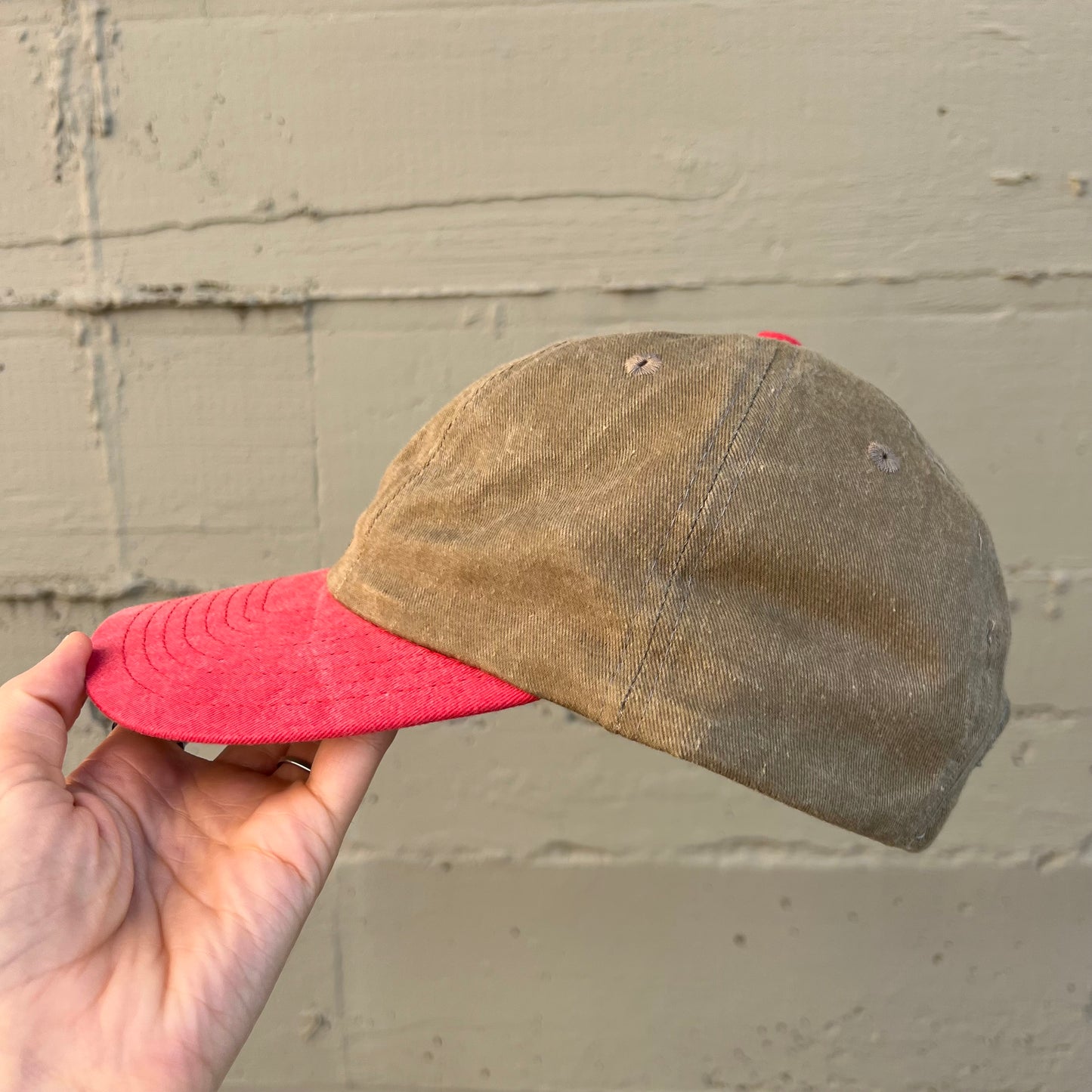 Vintage 1996 Atlanta Olympics Embroidered 6-Panel Strapback Dad Hat - O/S - Washed Salmon/Khaki