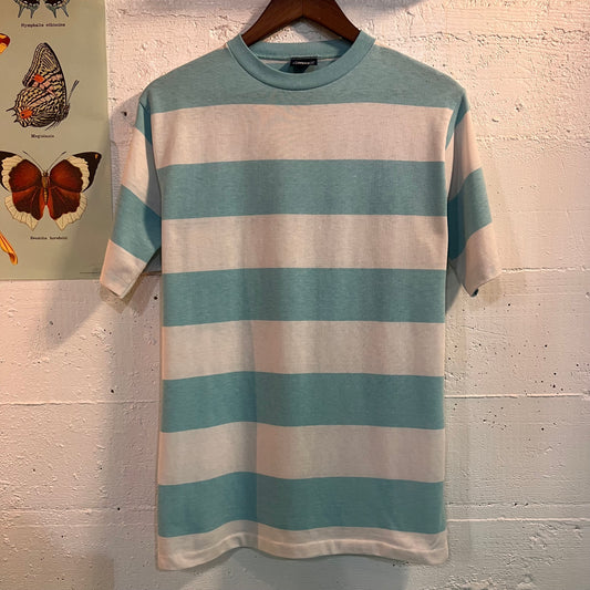 Vintage 1980's Mervyn's Men's Collection Striped T-Shirt - Size Large - Made In USA - Single Stitch