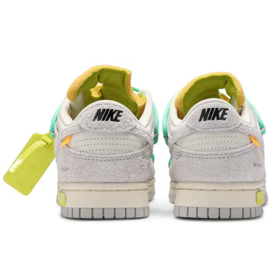 Nike x Off---White Dunk Low Lot 14 Sneaker - Size 9.5M/11W - Sail/Neutral-Grey/Volt - DJ0950-106