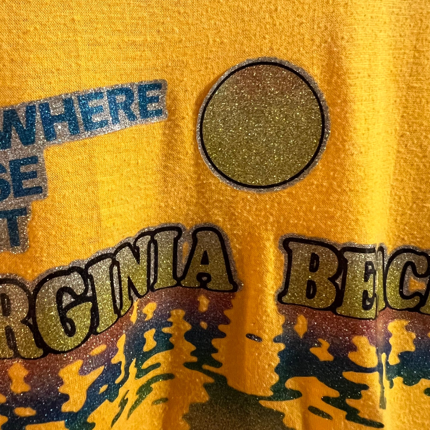 Vintage 80’s Screen Stars Virginia Beach Single Stitch Baby T-Shirt - Size Youth M/L - Made In USA - Yellow