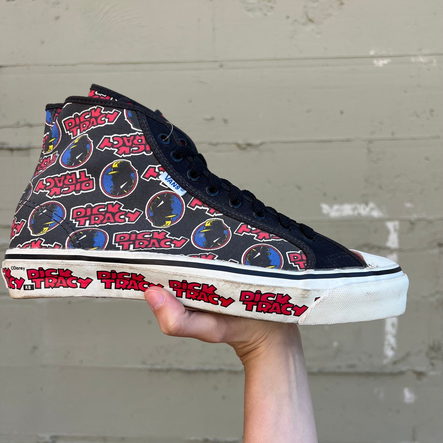 Vintage 1989 Vans Disney Dick Tracy All Over Print High Top Shoes - Size  - Made In USA