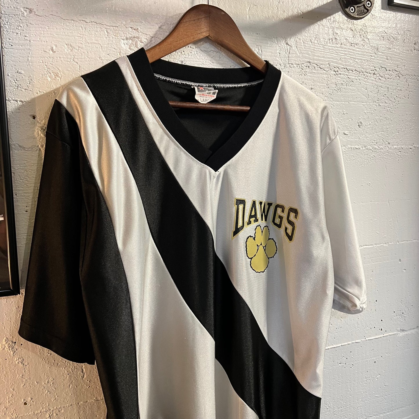 Vintage 90's Don Alleson Athletics 'Dawgs' Soccer Jersey - Size Large - Black/White - Made In USA