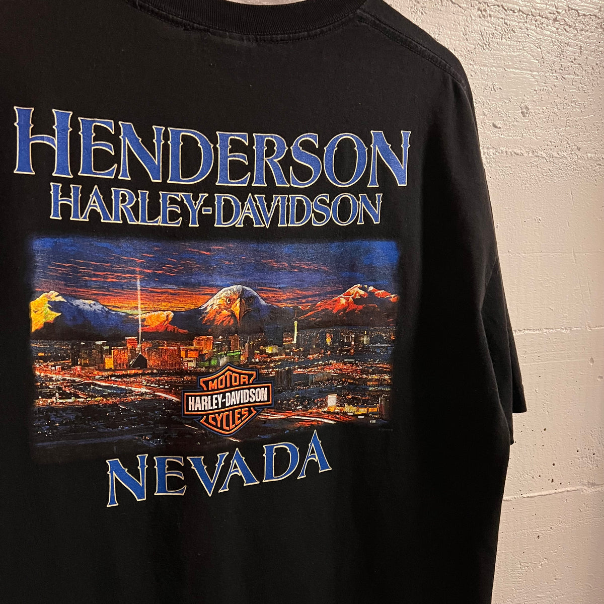 Vintage 2000’s Harley Davidson Henderson, Nevada Cityscape Graphic T-Shirt - Size XL - Black/Multi