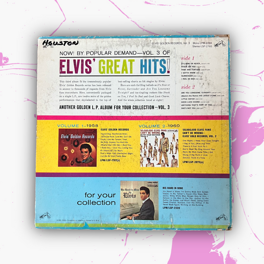 Vintage 1963 Elvis’ Golden Records ‘Volume 3’ Vinyl Record