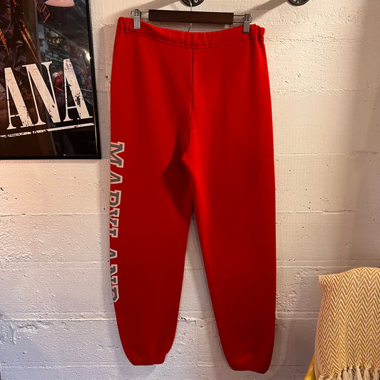 Vintage 80’s Russell Maryland Adjustable Waist Sweatpants - Size Medium - Made In USA - Red/Grey/White