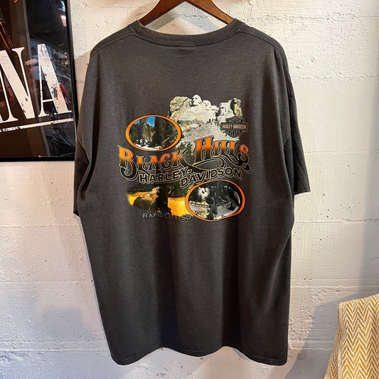 2011 Harley Davidson Black Hills Rapid Hills, SD Graphic T-Shirt - Size 2XL - Charcoal Grey/Multi