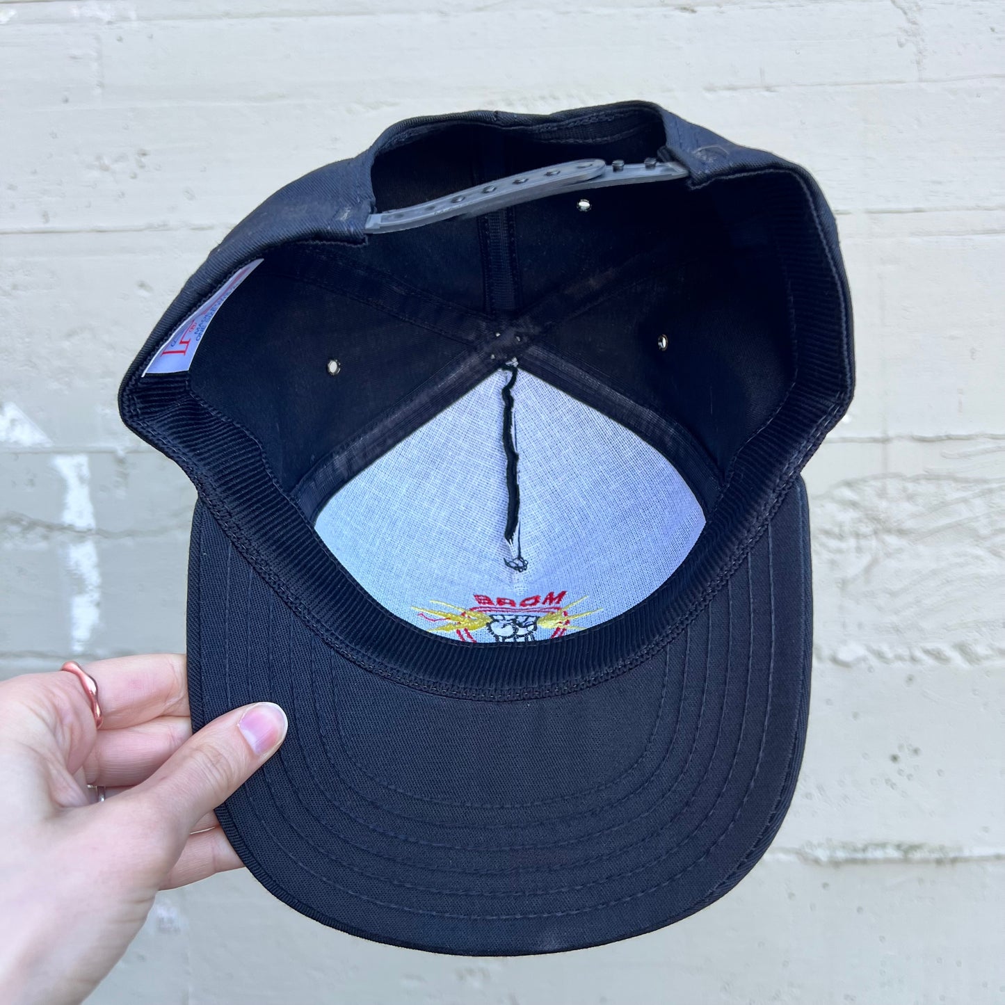 Vintage 90's Home Improvement 'Tool Time' "More Power" Embroidered Tim Allen Signed Snapback Hat - O/S - Made In USA - Black/Red/Yellow