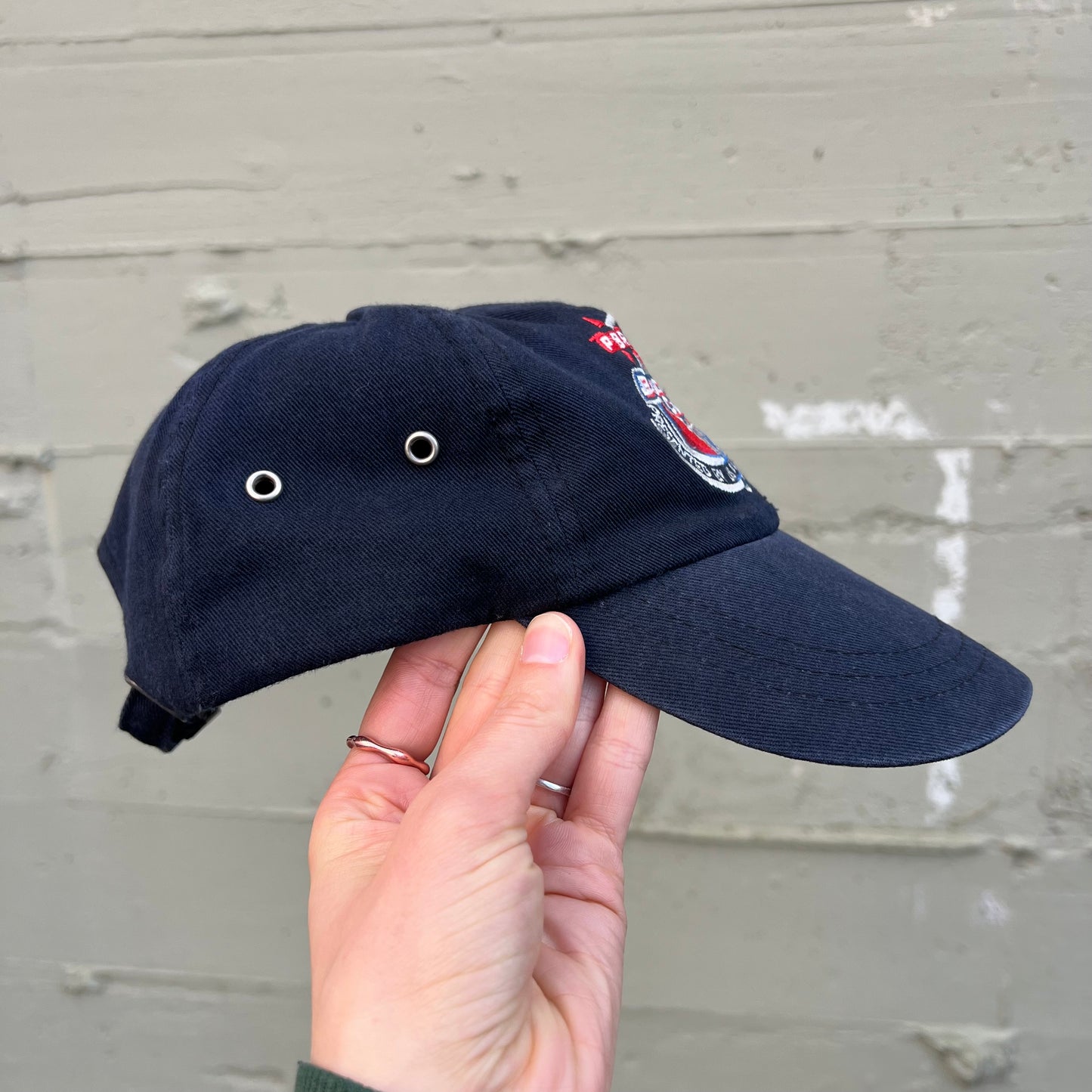 Vintage 90's Bud Light Pro Bull Riding Embroidered 6-Panel Adjustable Strapback Dad Hat - O/S - Navy/Red